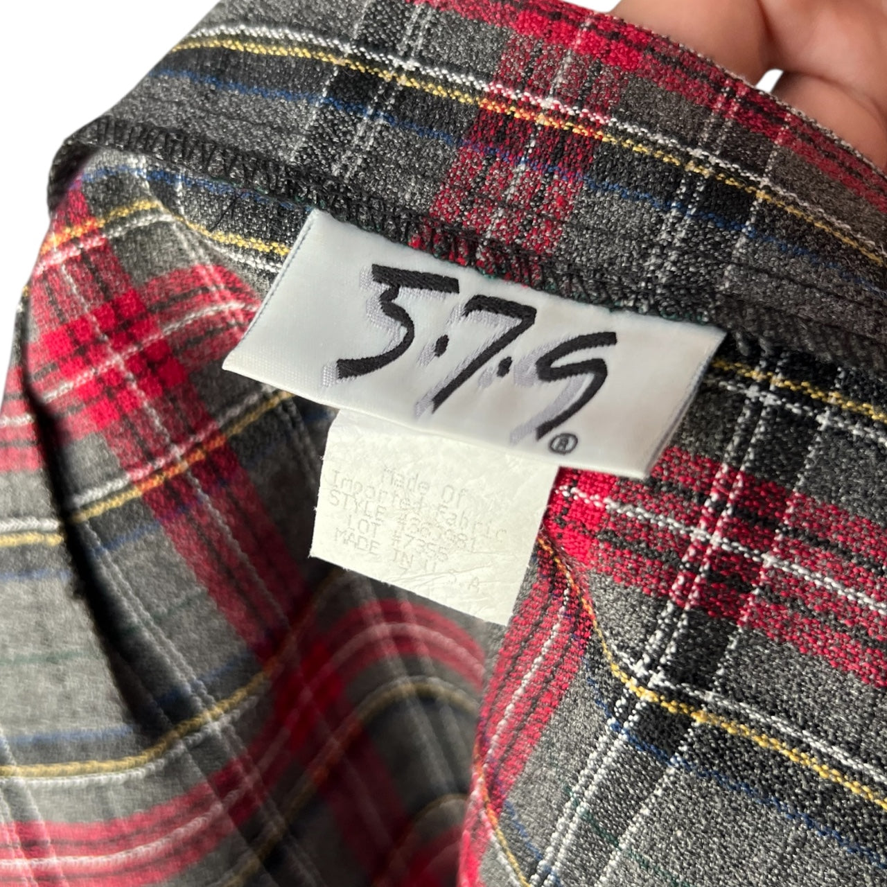 90s 579 Gray Plaid Pleated Mini Skirt Belted Women’s 7 Made in USA