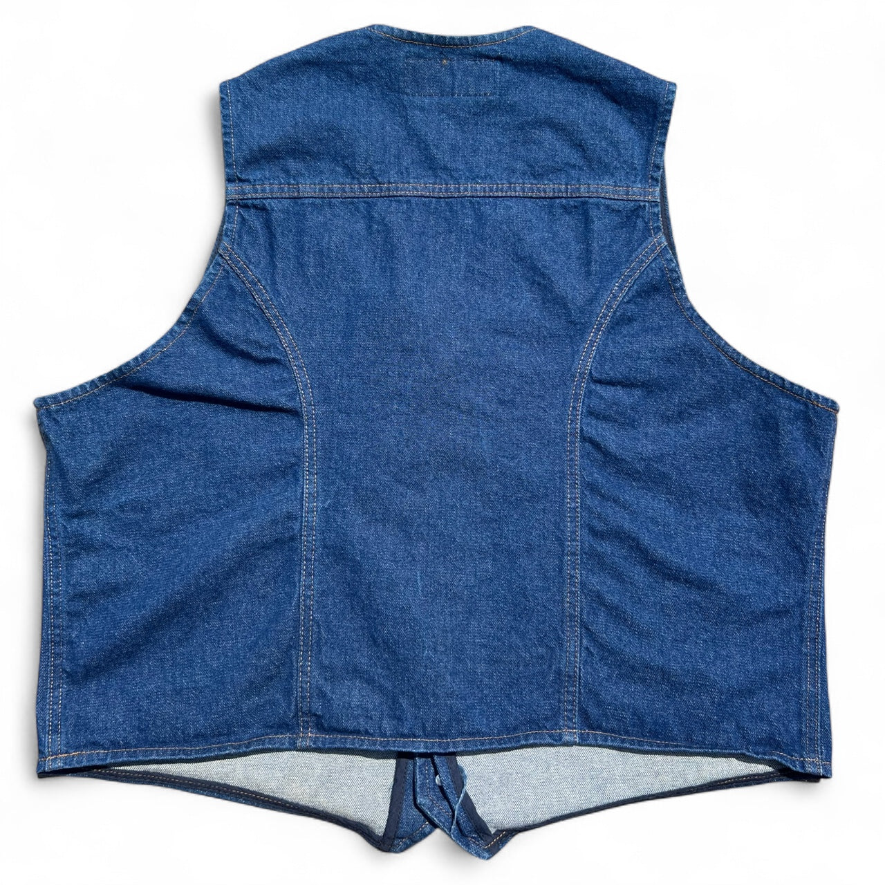 90s Wrangler Western Cowboy Cut Blue Denim Vest Men’s 2XL