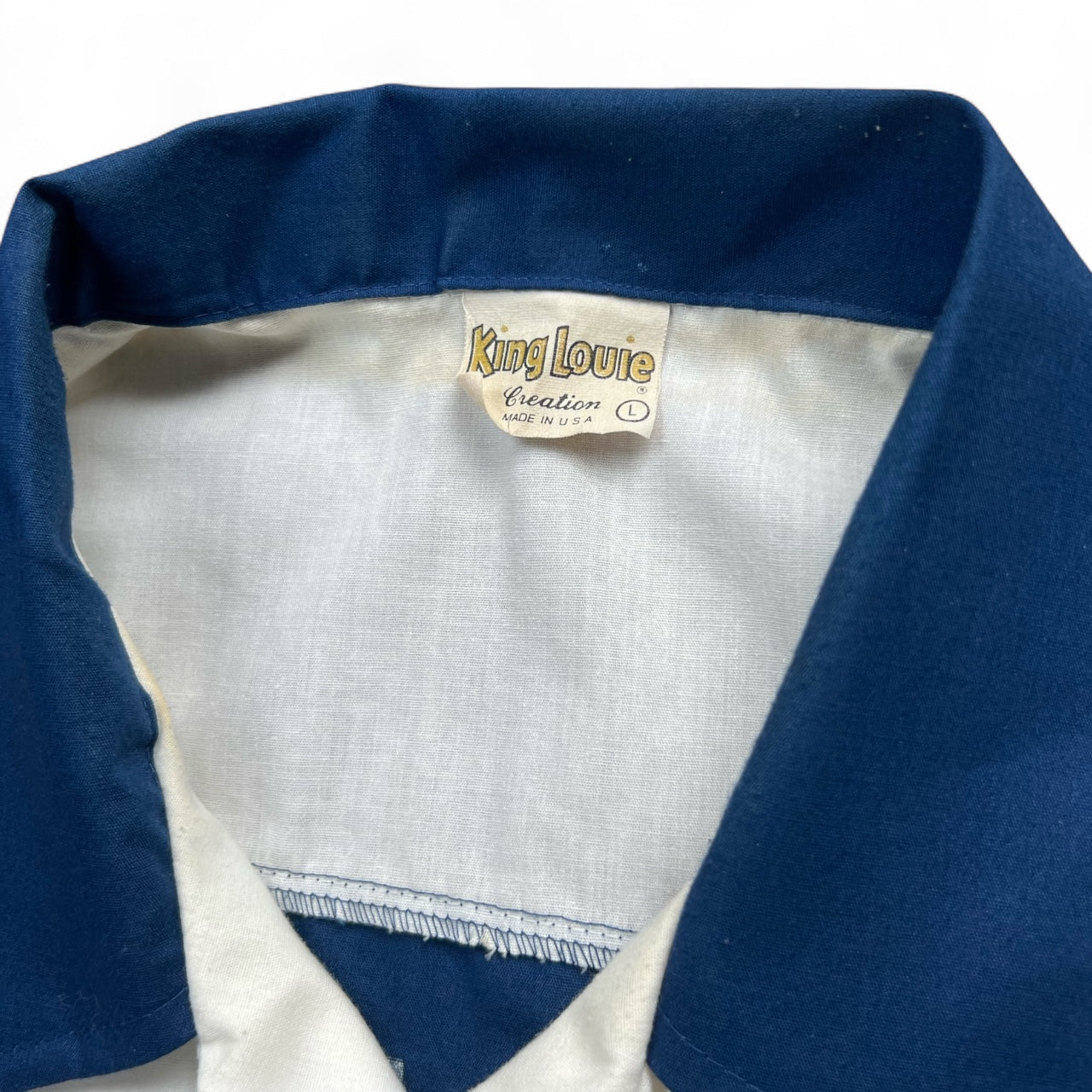 70s King Louie Bowling Shirt Arnold’s Auto Glass Muskegon MI Men’s Large Chain Stitched
