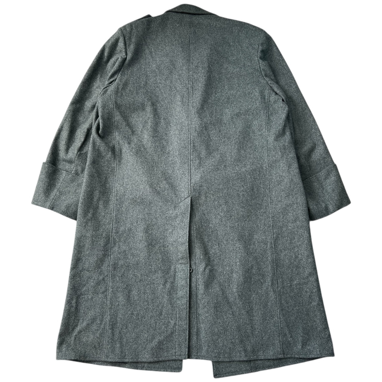 Vintage Green Wool Swiss Army Trench Long Pea Coat Military Jacket Men’s 48N