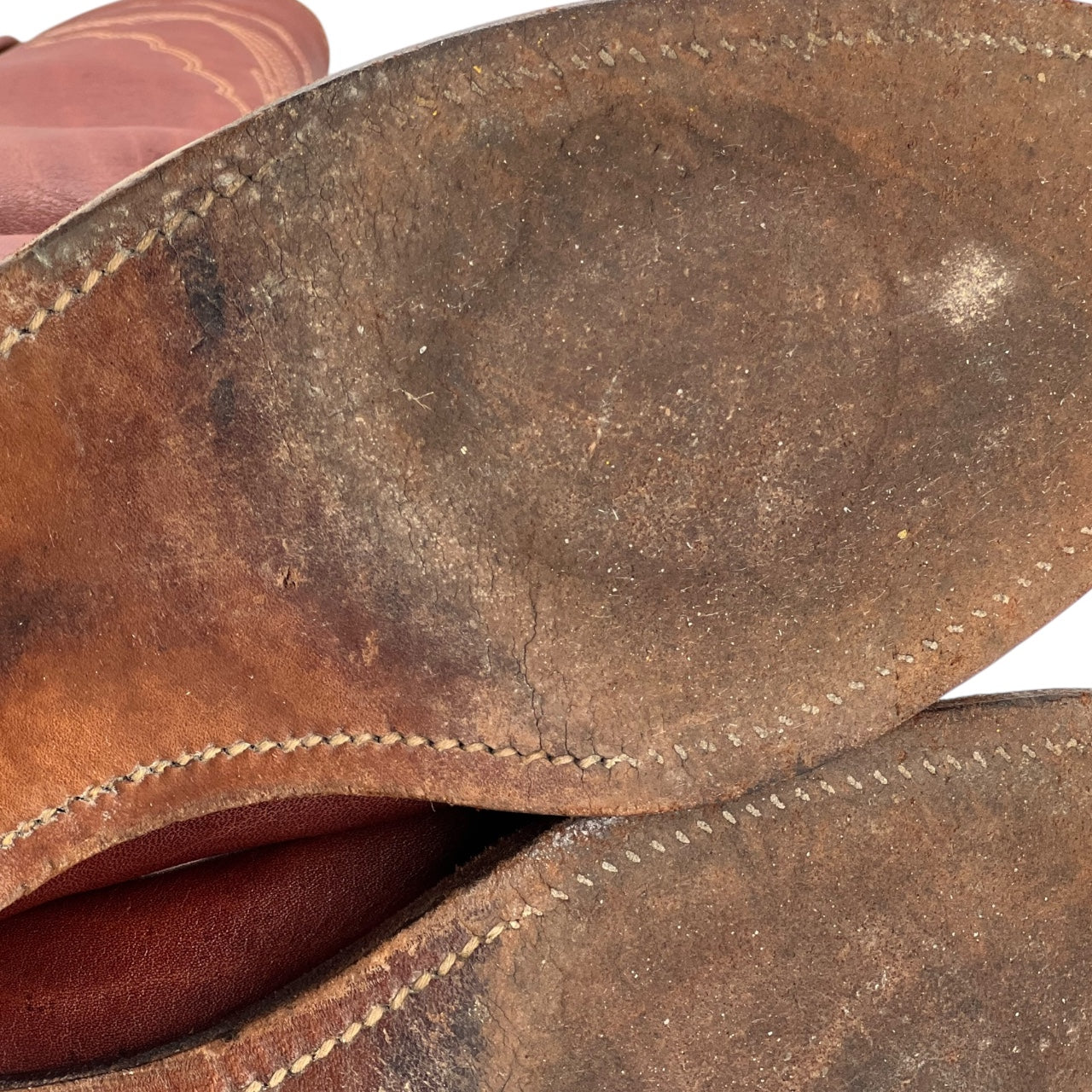 Vintage Frye Brown Leather Stitched Cowboy Boots Men’s 9D Made in USA