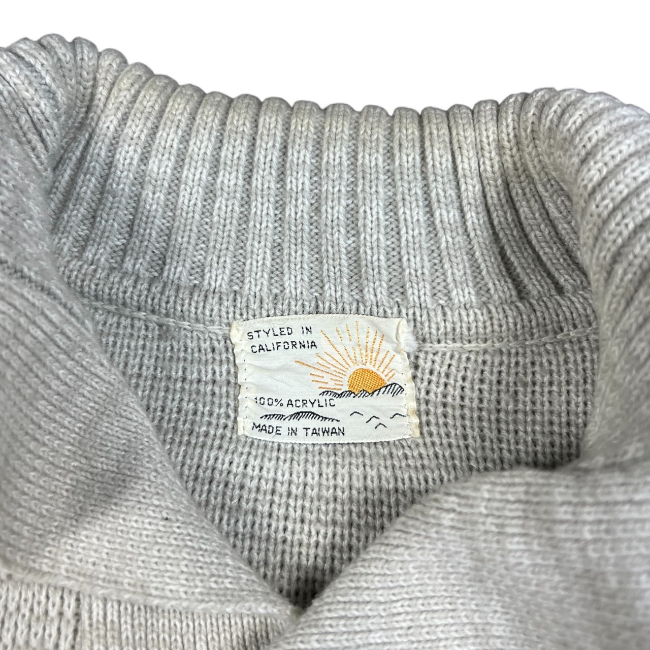 70s Silton Elk Deer Cowichan Acrylic Cardigan Men’s Large Made in Taiwan