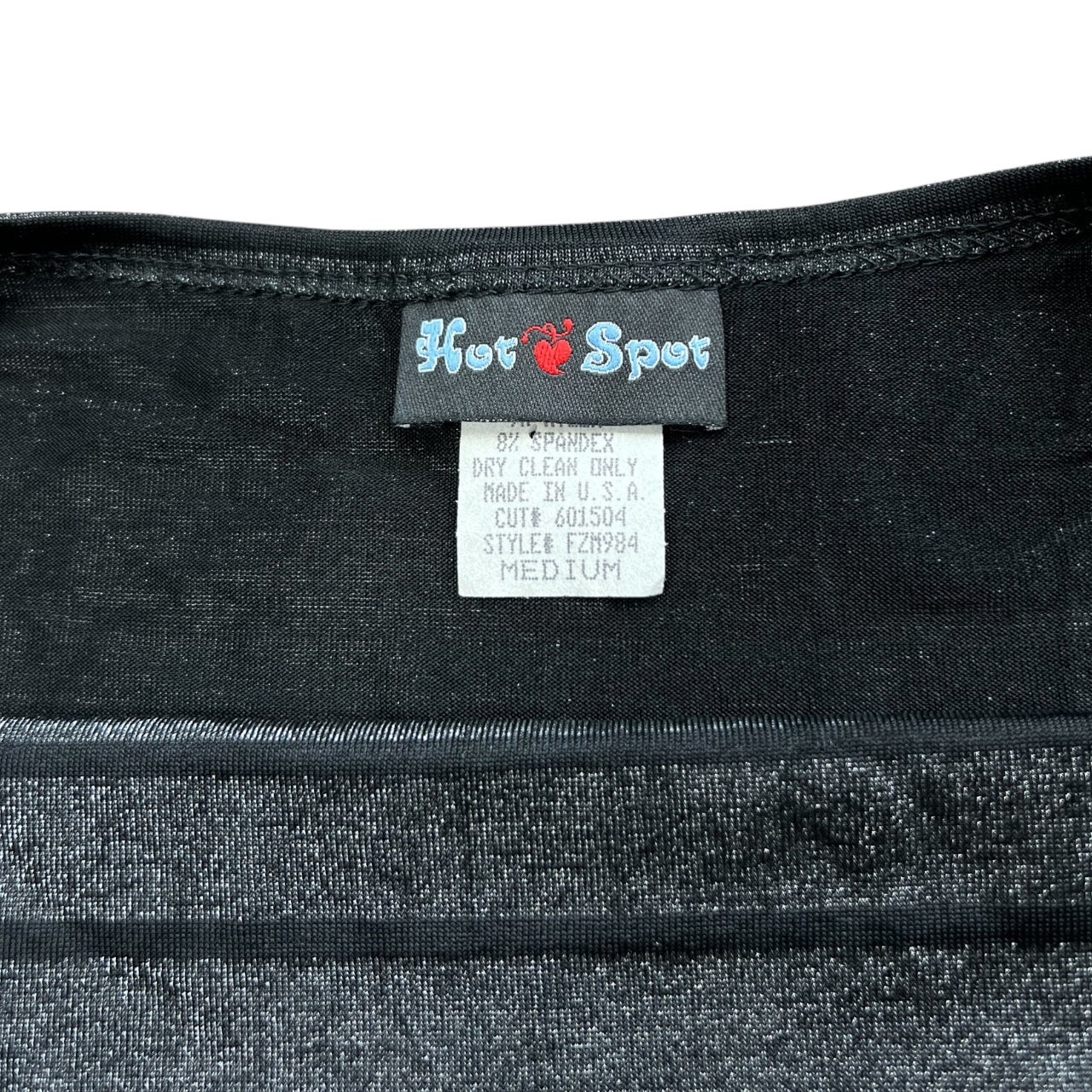 90s Hot Spot Grey Black Striped Halter Top Holographic Glitter Women’s Med Made in USA