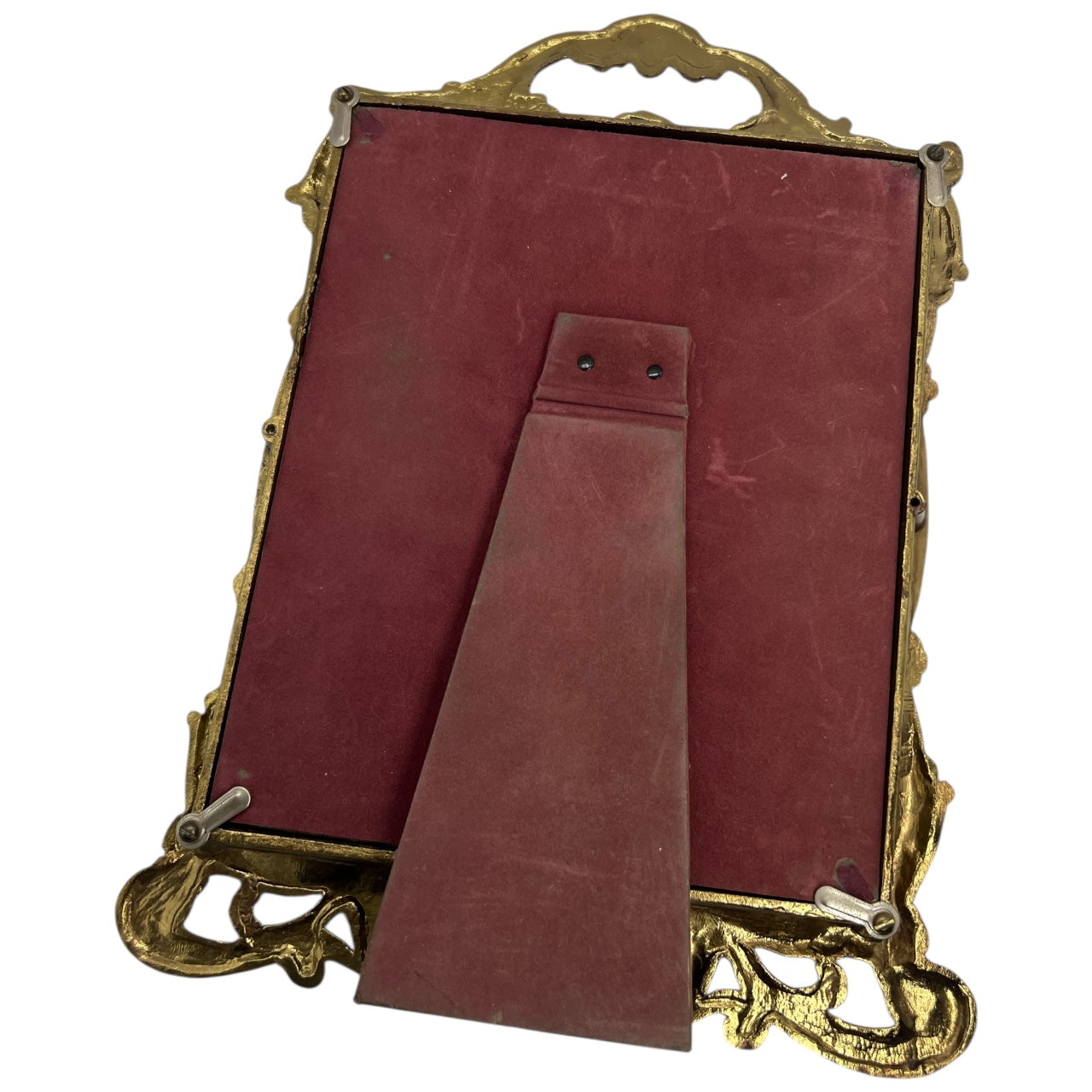 Vintage Ornate Cast Iron Metal Victorian Picture Frame 14 1/4” x 10 1/2”