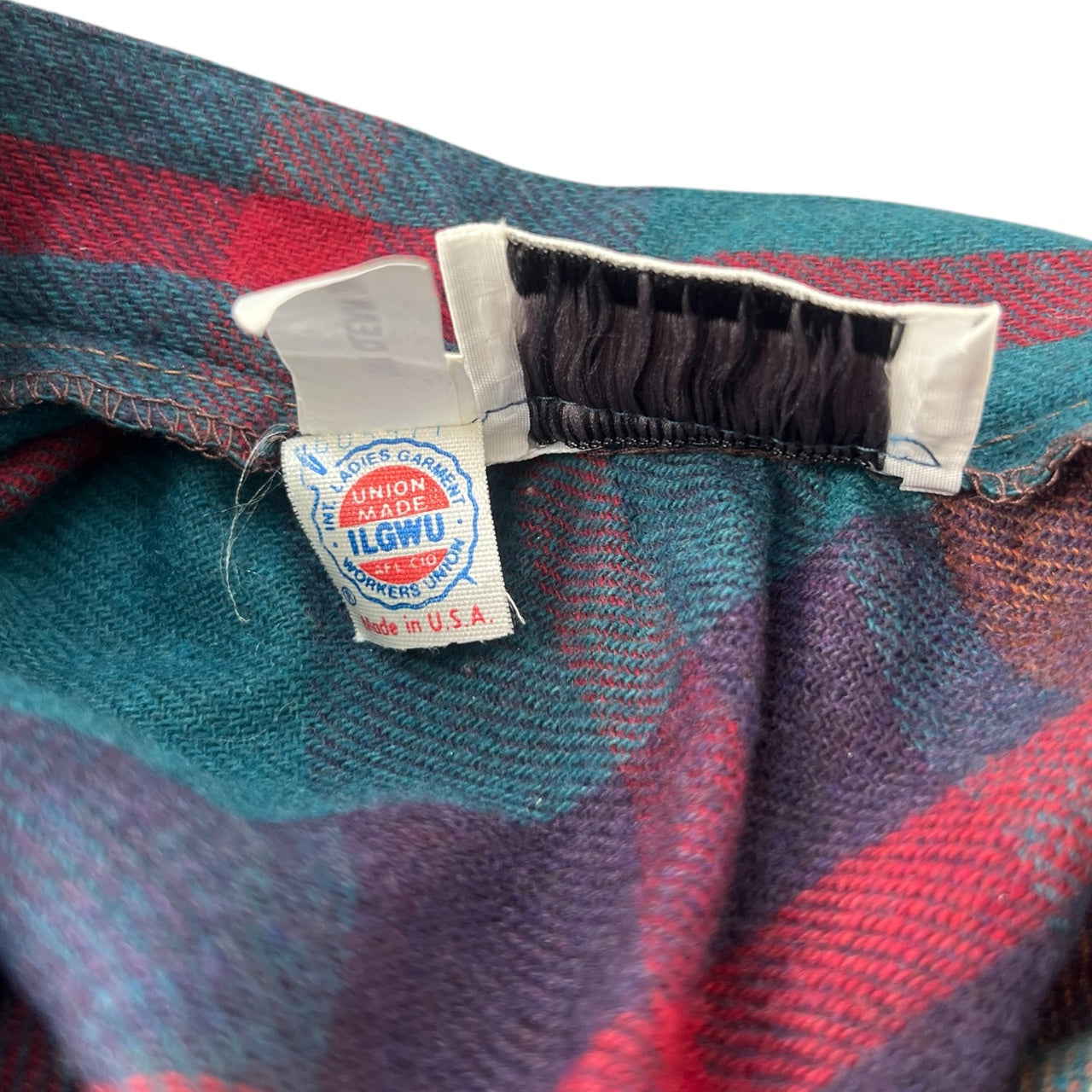 60s Chequers Multicolored Plaid Midi Skirt High Waisted Women’s 7/8 XS Union Made ILGWU