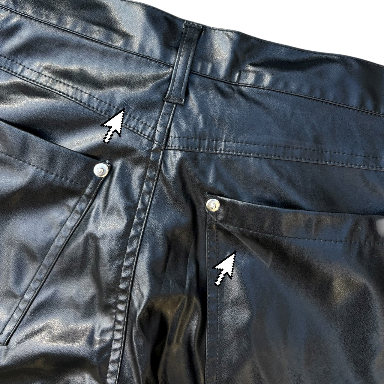 Y2K Tripp NYC Black Faux Leather Pants Men’s 32 Daang Goodman