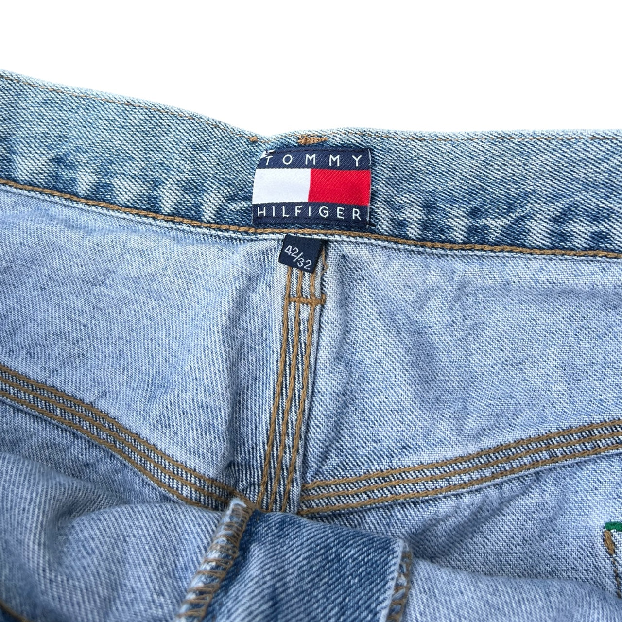 90s Y2K Tommy Hilfiger Faded Lightwash Denim Carpenter Jeans Relaxed Fit Men’s 44x32
