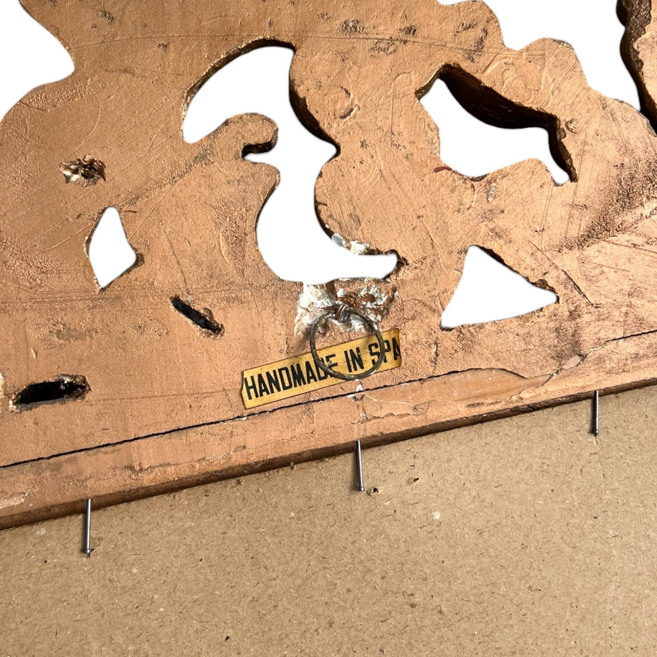 Vintage Baroque / Rococo Gilded Wall Mirror Handmade in Spain Ceramic 30”x21.5”