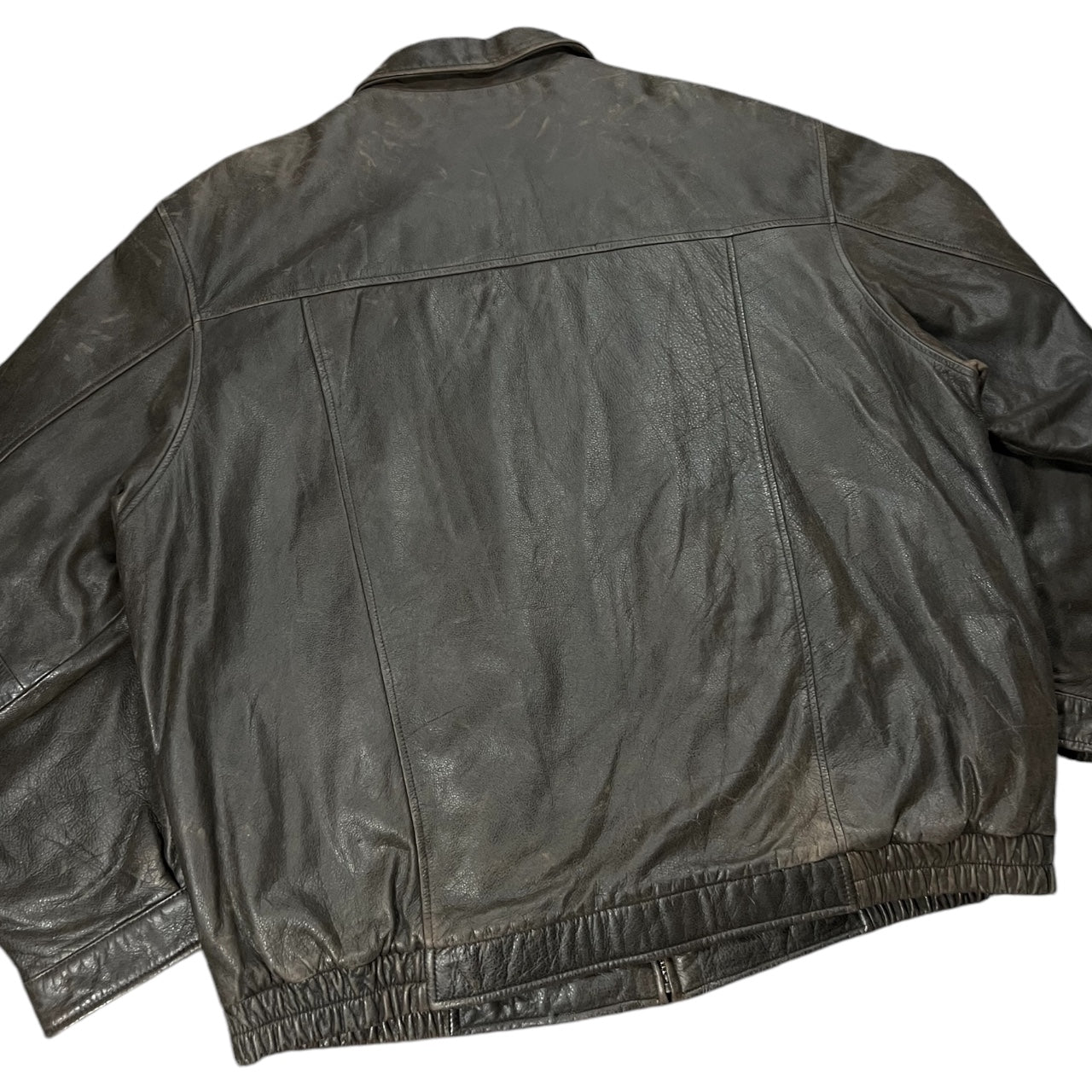 Vintage 90s Croft & Barrow Dark Brown Leather Bomber Jacket Men’s XXLT