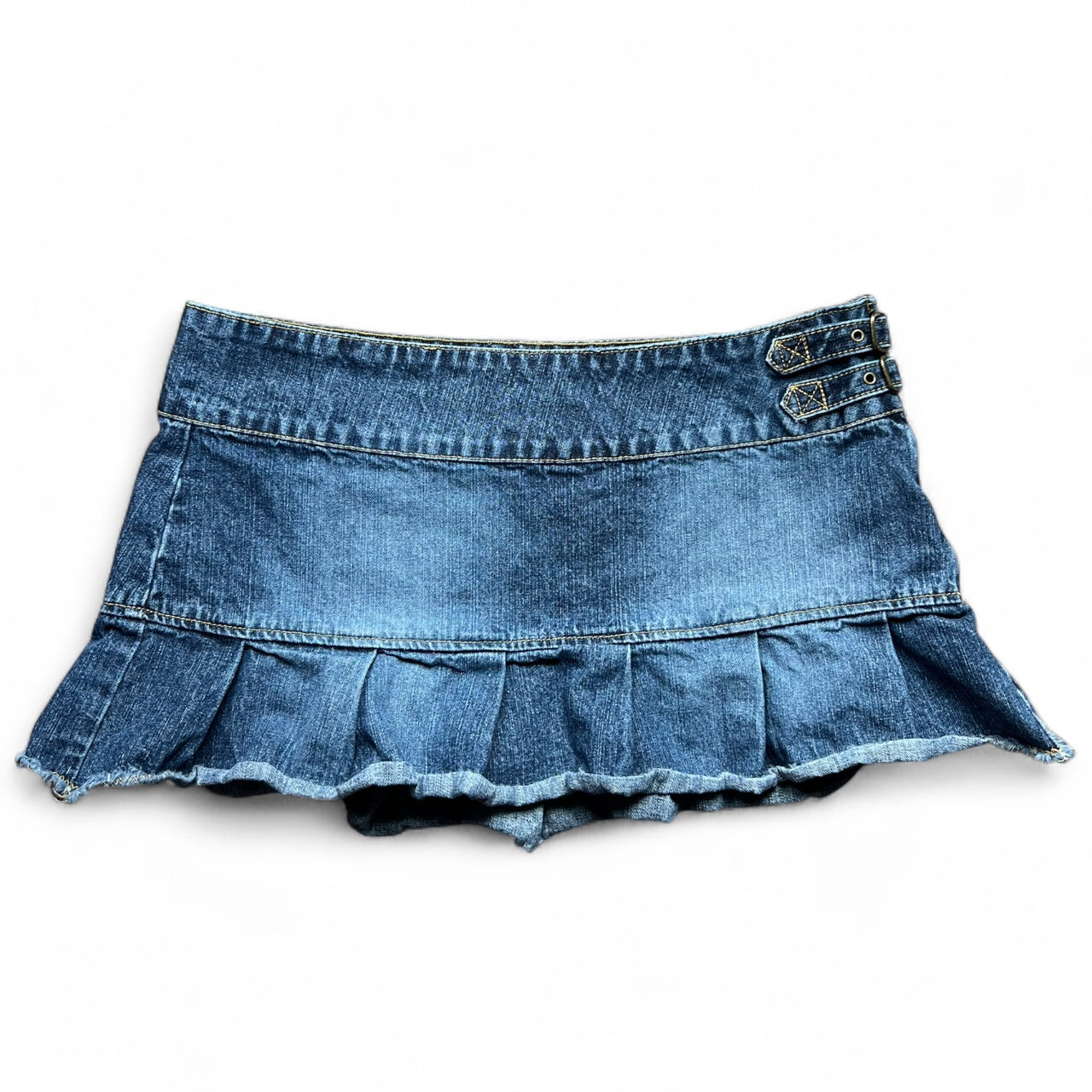 Y2K Let Me B Micro Mini Denim Pleated Skirt Women’s 11