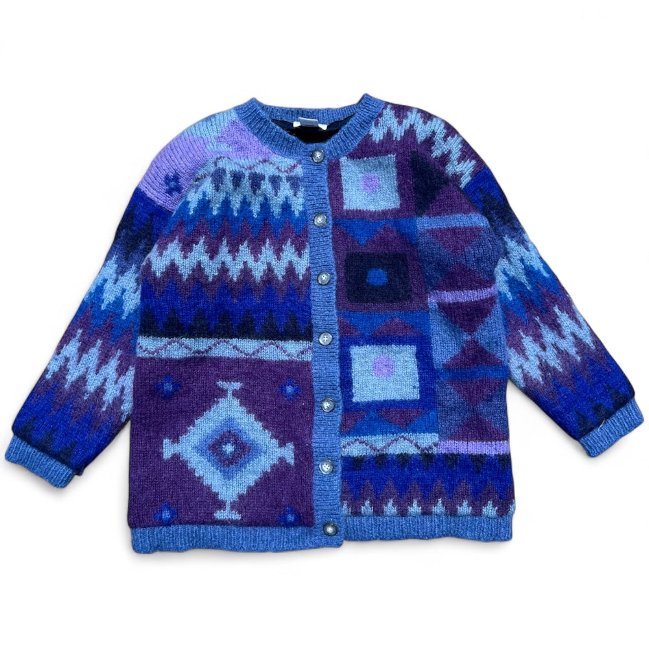 Vintage Susan Bristol Mohair Wool Blend Geometric Cardigan Women’s Large