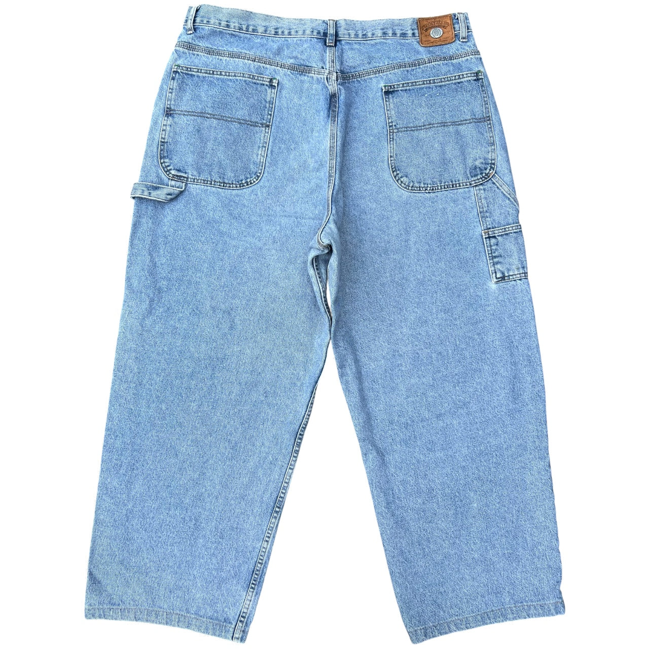90s Y2K Tommy Hilfiger Faded Lightwash Denim Carpenter Jeans Relaxed Fit Men’s 44x32