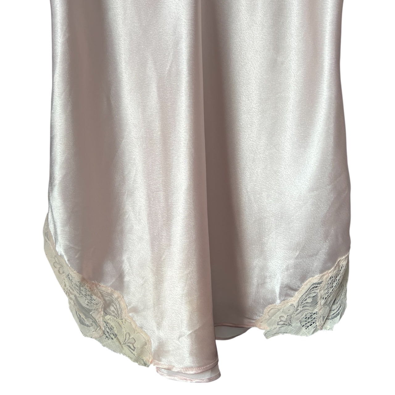 90s Victoria Secret Gold Label Baby Pink Satin Lace Slip Dress Women’s Med