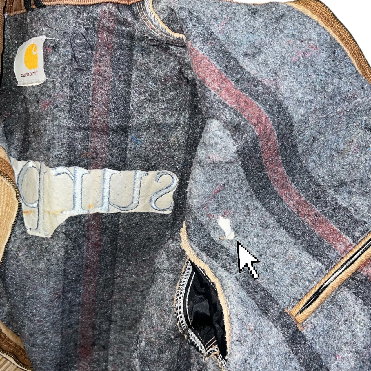 90s Carhartt Detroit Jacket J01 BRN Blanket Lined Men’s 48 Embroidered Logo Made in USA