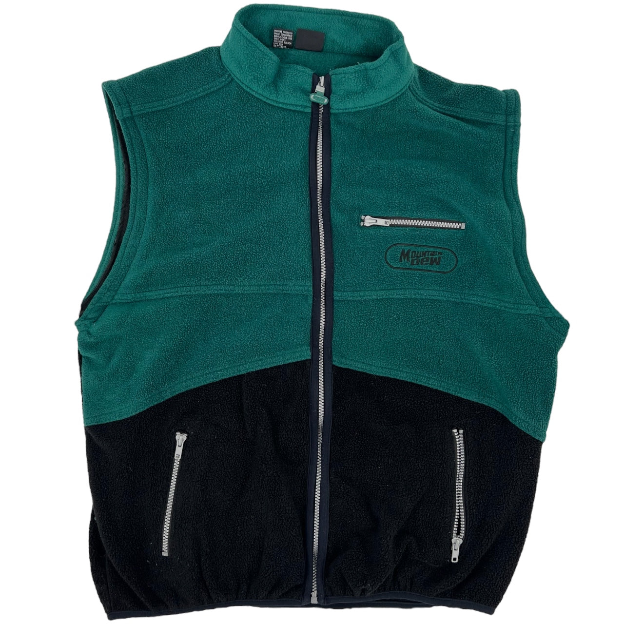 Vintage 90s Y2K Mountain Dew Zip Off Fleece Jacket Vest S/M