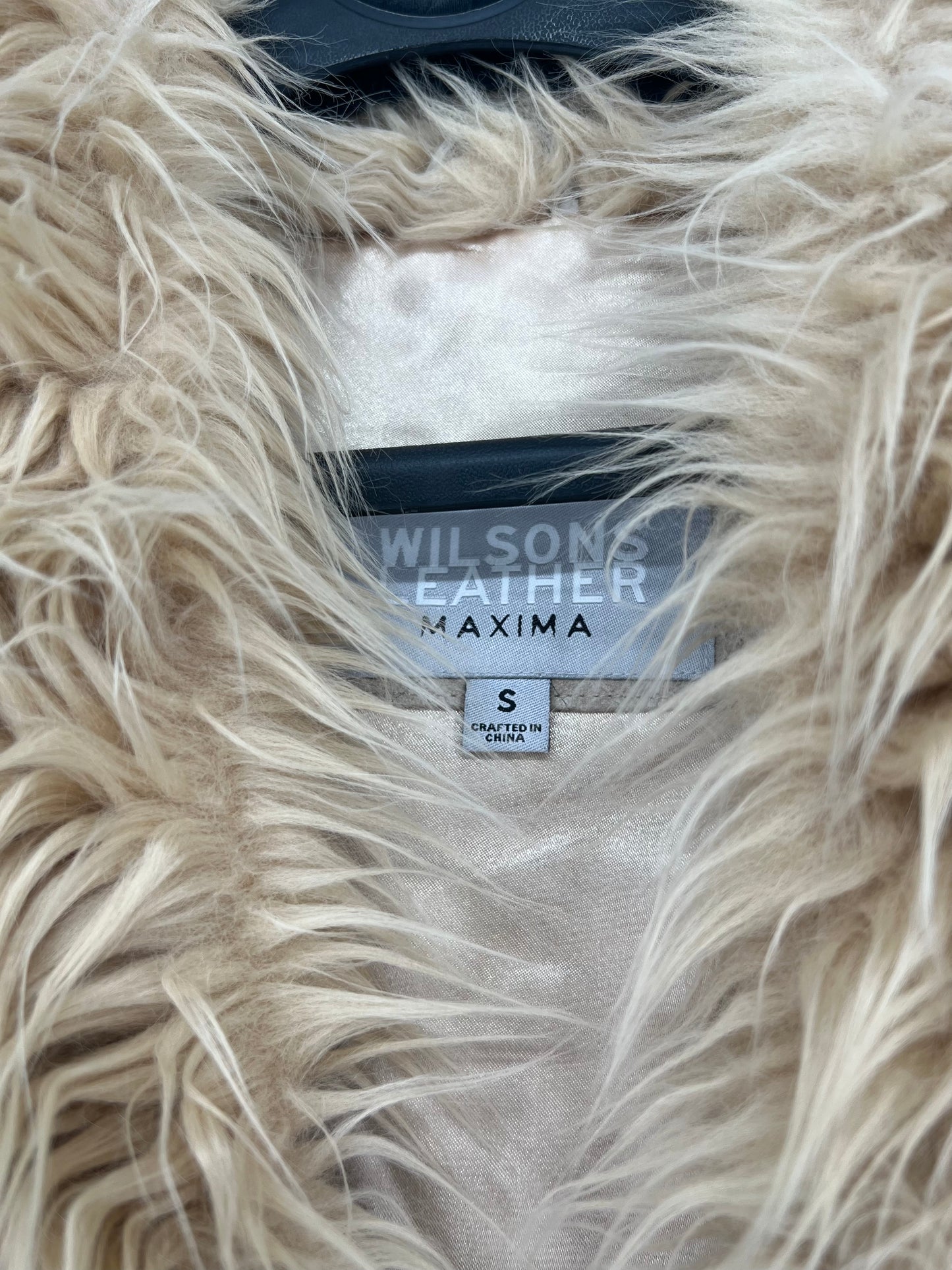 Vintage 90s Wilson’s Leather Maxima Suede Leather Floral Penny Lane Faux Fur Trim Sz: S