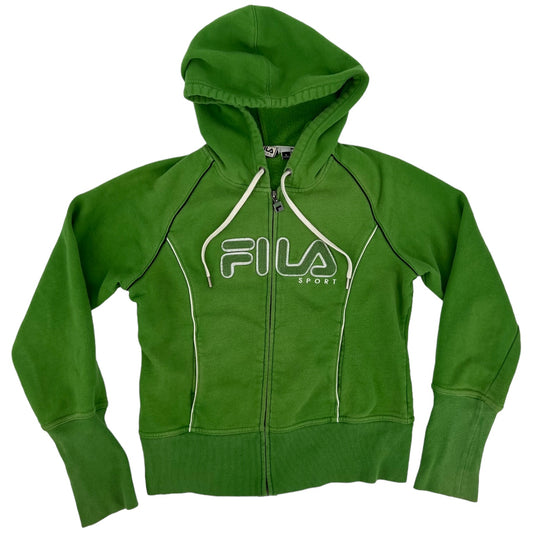 Y2K FILA Sport Green Spellout Hoodie Women’s L