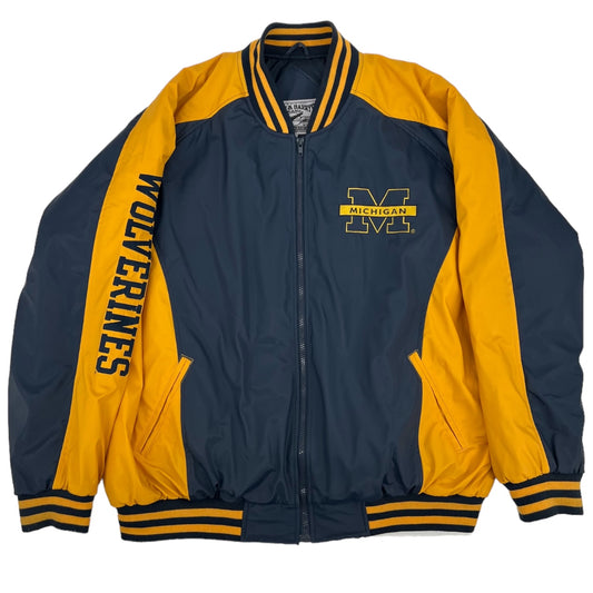 Vintage Steve & Barry’s University of Michigan Wolverines Vinyl Letterman Bomber Jacket Men’s XXL