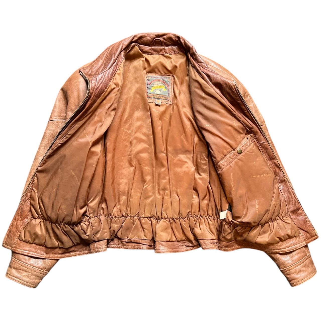 Vintage Wilson’s Leather Adventure Bound Light Brown Leather Bomber Jacket Womens S