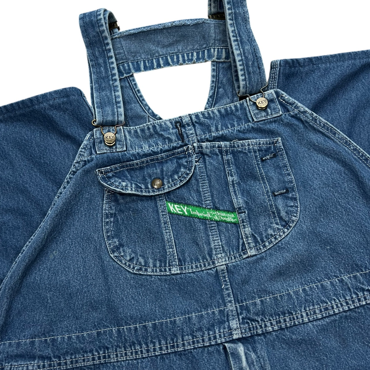 Vintage Key Imperial Blue Denim Bib Carpenter Overalls 60X30