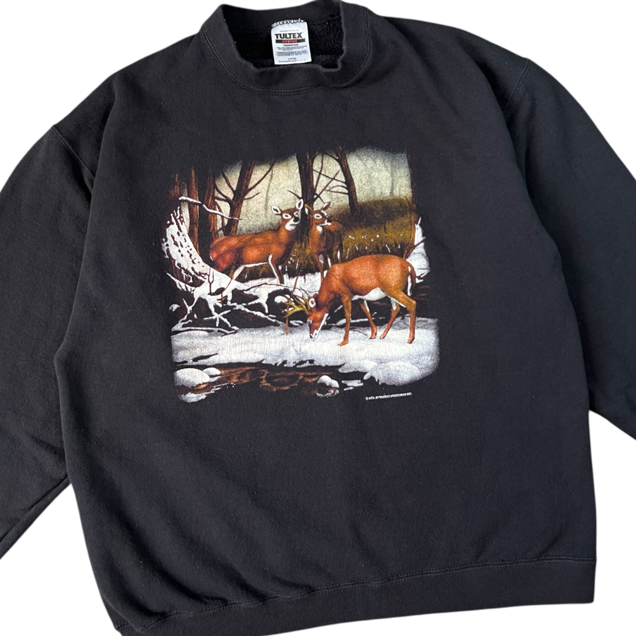 90s Tultex Deer Animal Sweatshirt Hunting Men’s Large