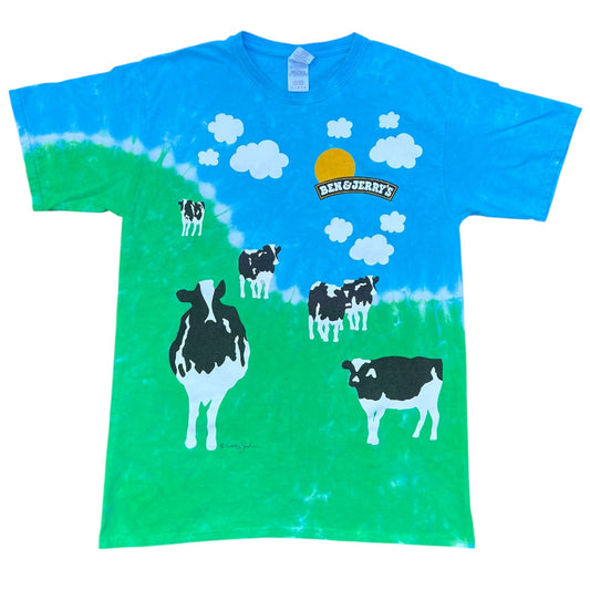90s Y2K Ben & Jerry’s Euphoria Cow Tie-Dye T-Shirt Woody Jackson Ice Cream Promo Men’s Large