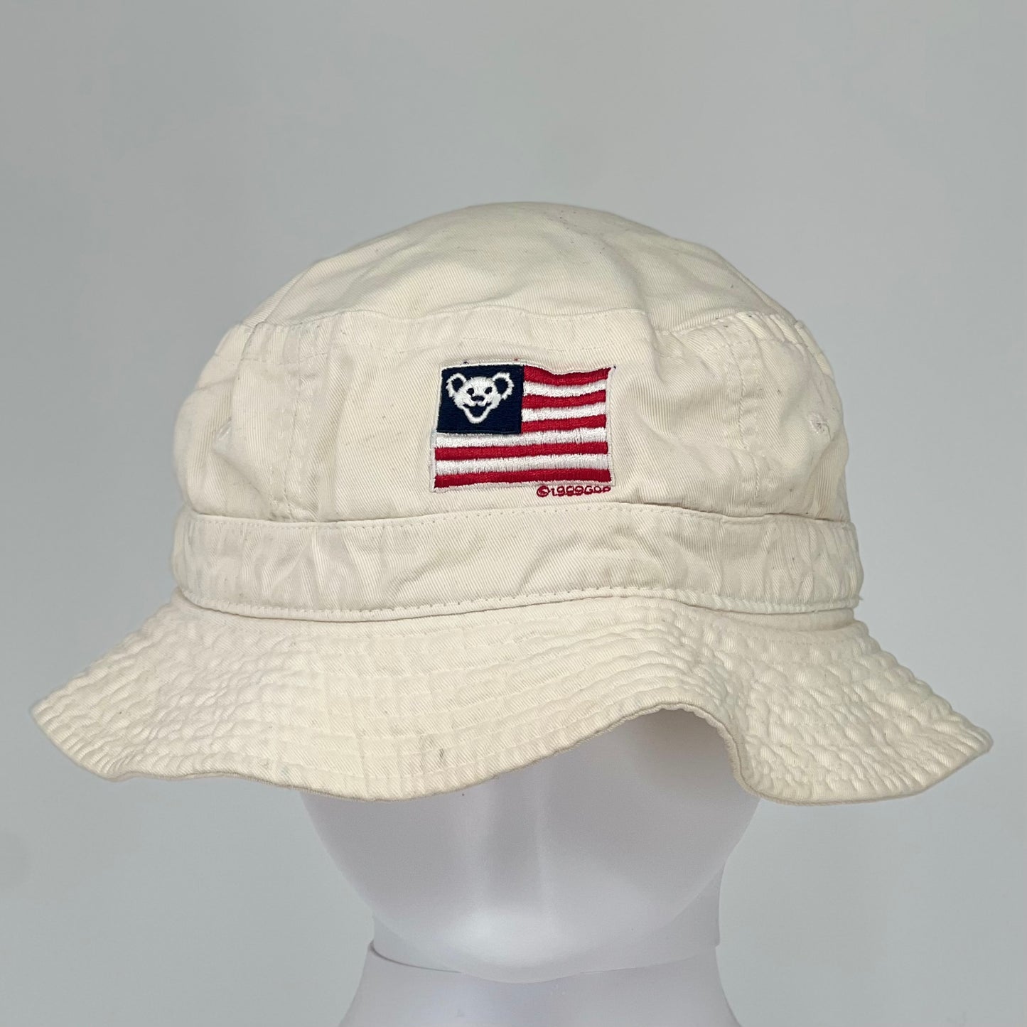 Vintage 1999 Grateful Dead Productions Embroidered Bucket Hat Dancing Bears American Flag