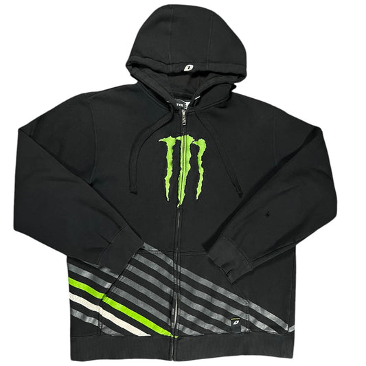 Y2K Monster Energy Full Zip Hoodie Mens Large Skater