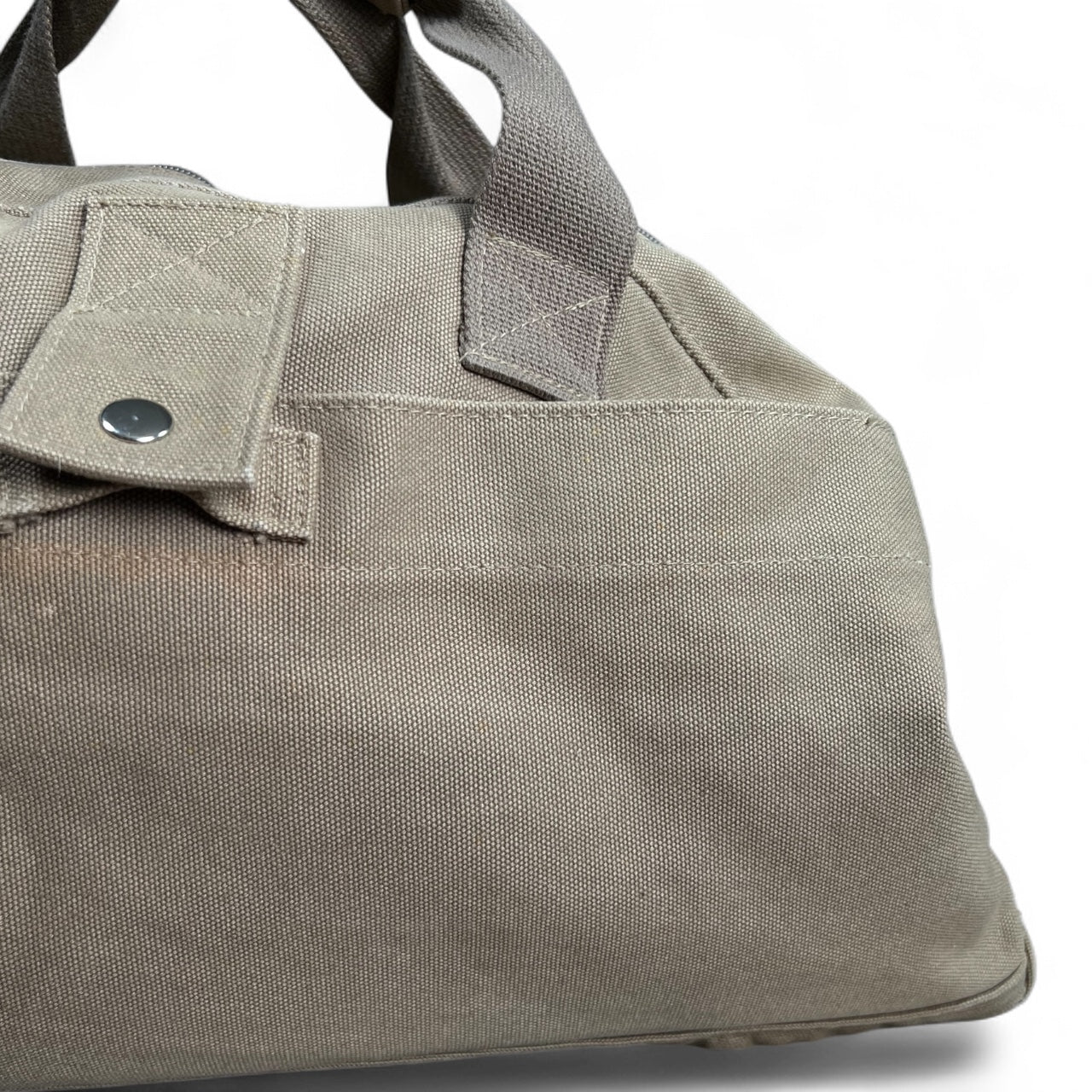 Vintage Eddie Bauer Canvas Duffle Bag Military Style Crossbody Strap
