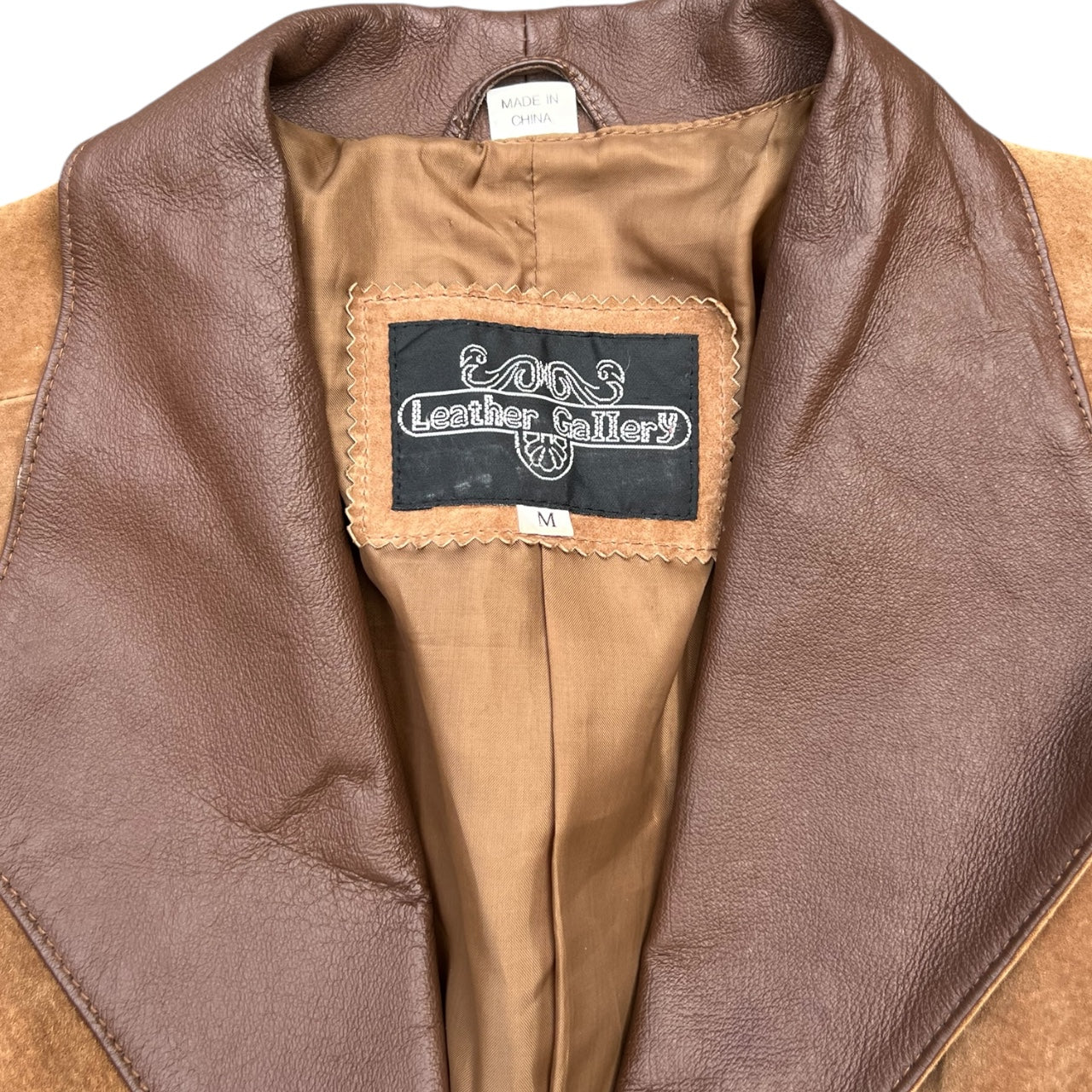 80s 90s Leather Gallery Western Suede Cropped Jacket Fringed Braided Trim Women’s Medium