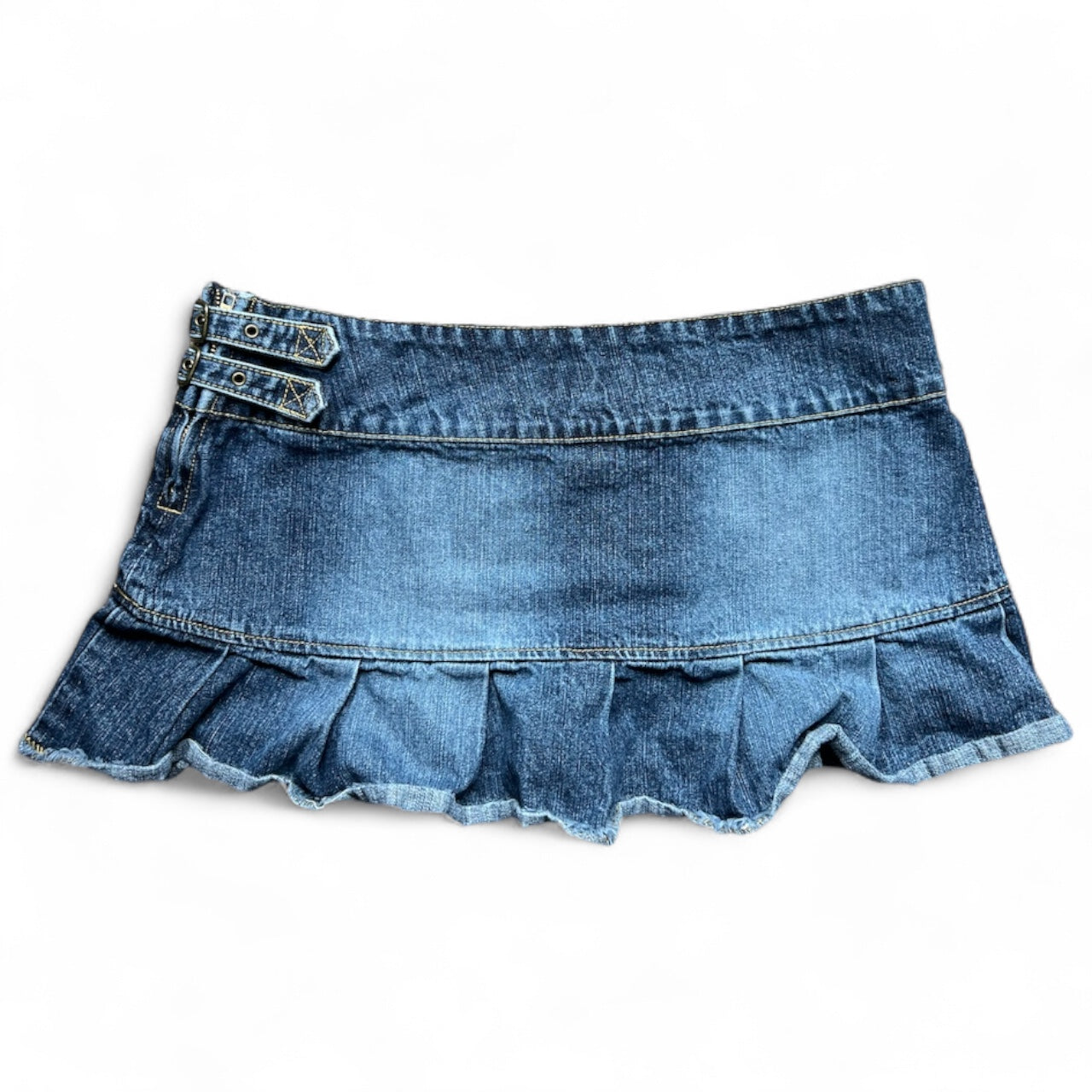 Y2K Let Me B Micro Mini Denim Pleated Skirt Women’s 11