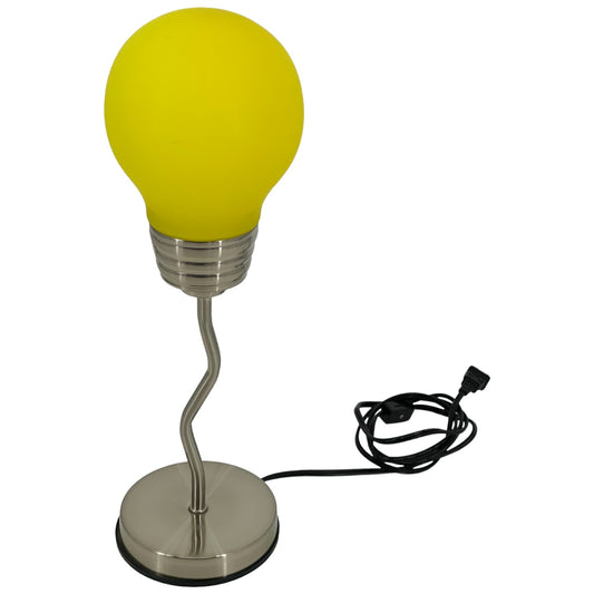 Vintage Postmodern Yellow Lightbulb Squiggle Table Lamp Pop Art Y2K 19”