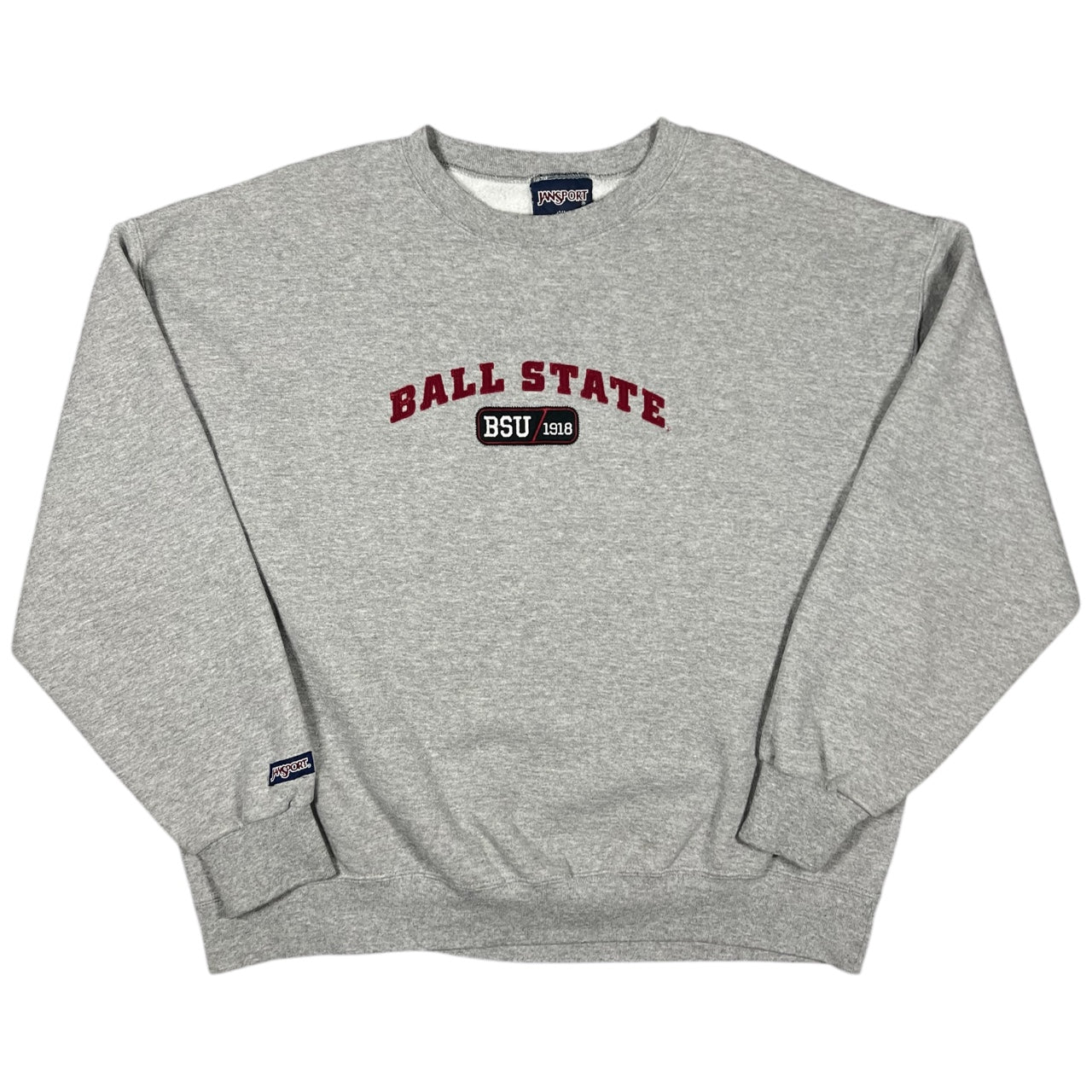 Vintage 90s Ball State University Jansport Gray Crewneck Sweatshirt Mens XL