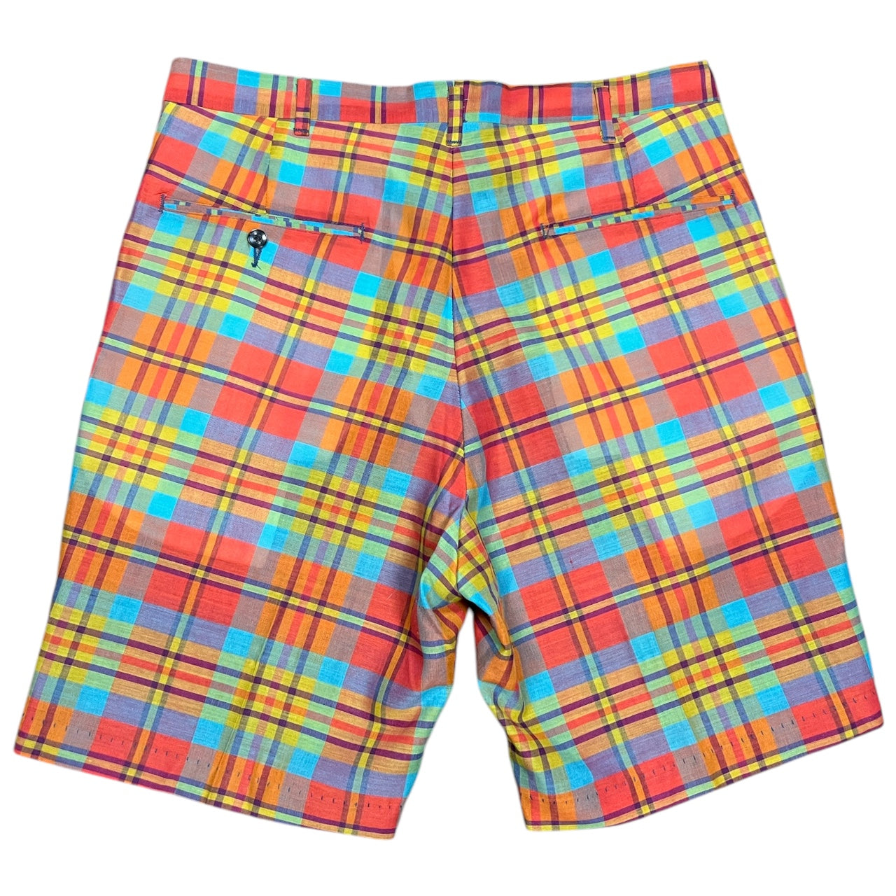 Vintage 60s 70s Retro High Rise Plaid Shorts Permanent Press Mens M