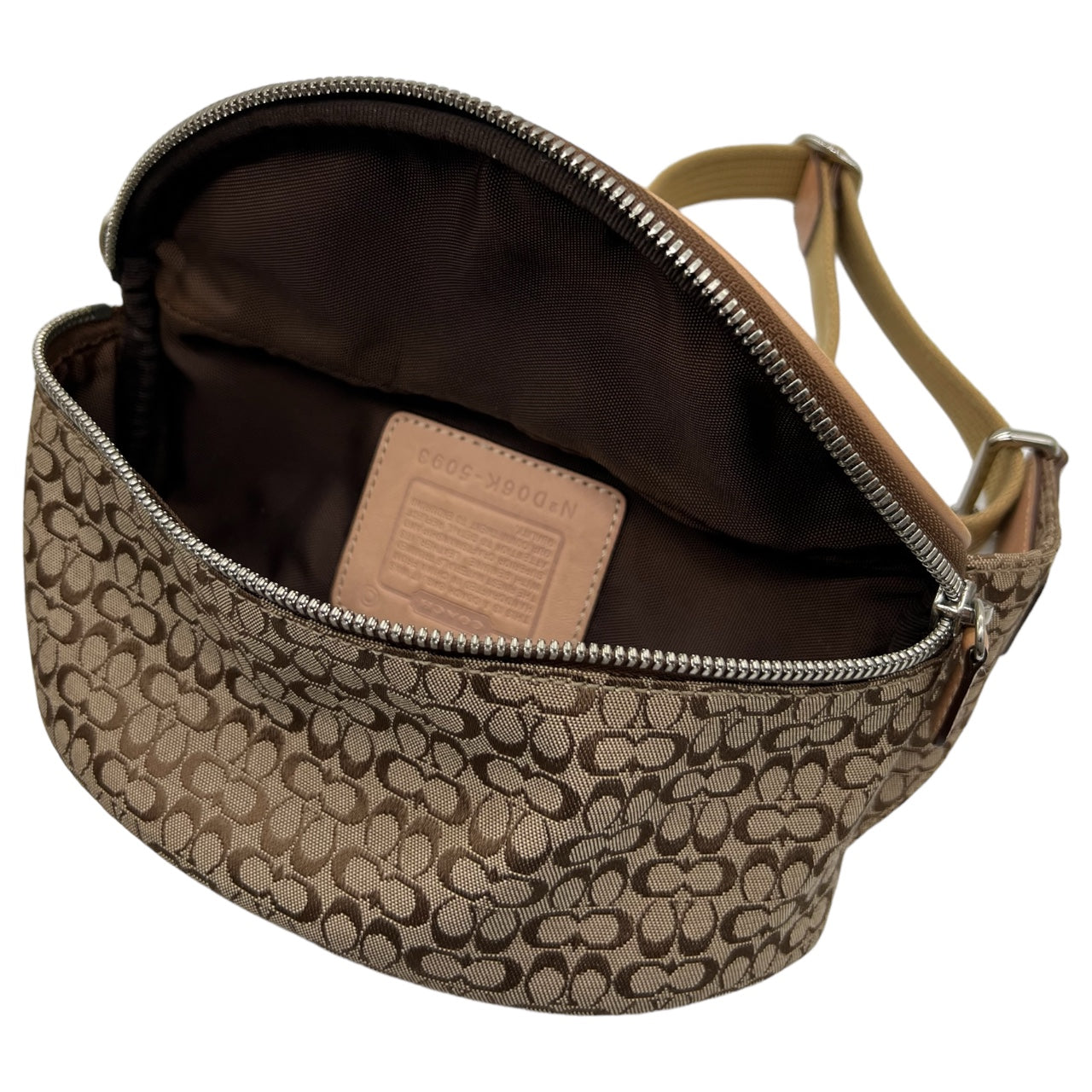 Y2K Coach Charter Belt Bag Fanny Pack Signature Jacquard 5093 Irregular