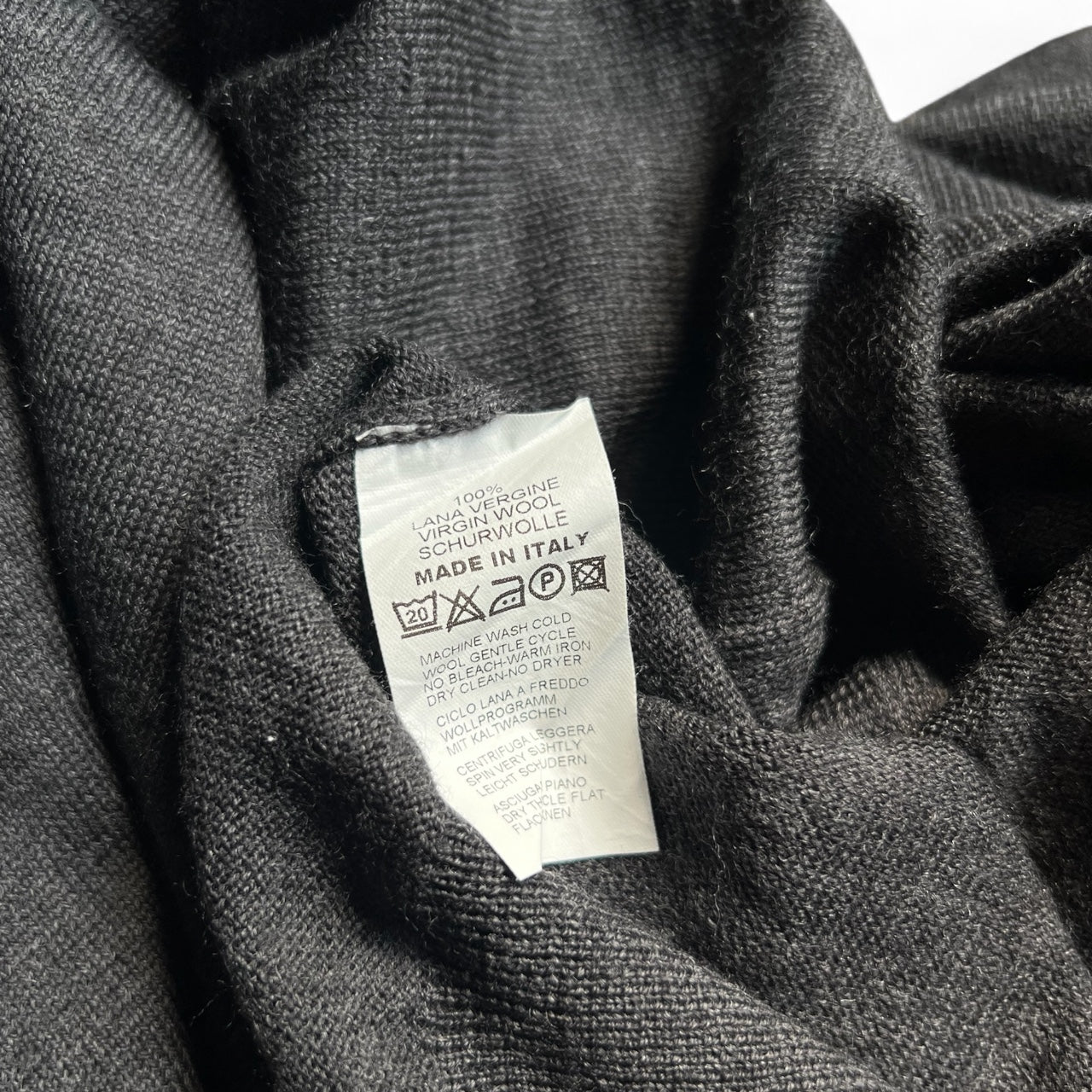 Vintage Carroll and Company Grey Mock Neck 100% Virgin Wool Sweater Men’s XL Made in Italy