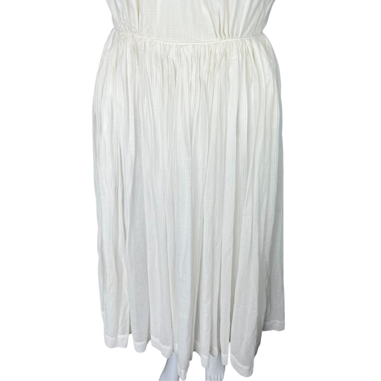 Vintage 60s Designed By Jax White Peasant Dress Midi Pleated Womens XS