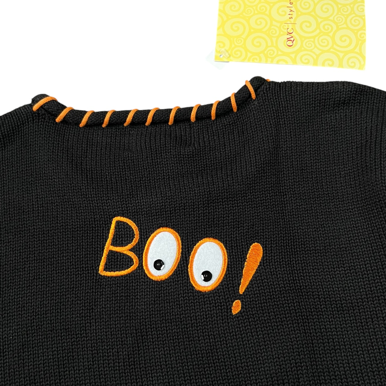 NWT Vintage The Quacker Factory Halloween Ugly Sweater Trick or Treat Ghosts Pumpkin Sequin Women’s Large