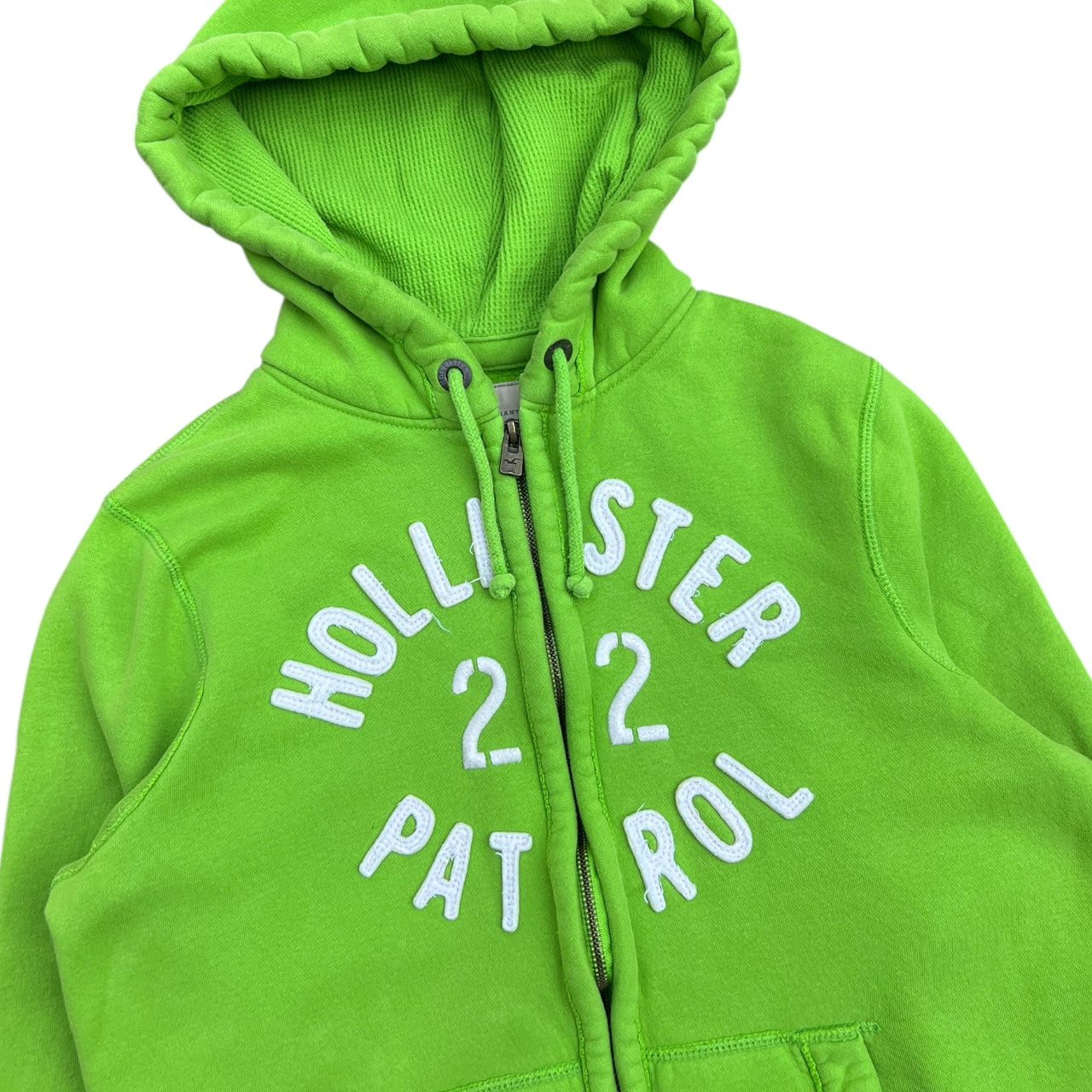 Y2K Hollister Lime Green Zip Up Hoodie Men’s Medium
