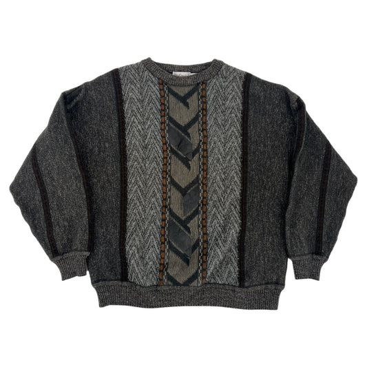 Vintage St. Croix Gray Geometric Grunge Sweater Wool Blend Men’s M