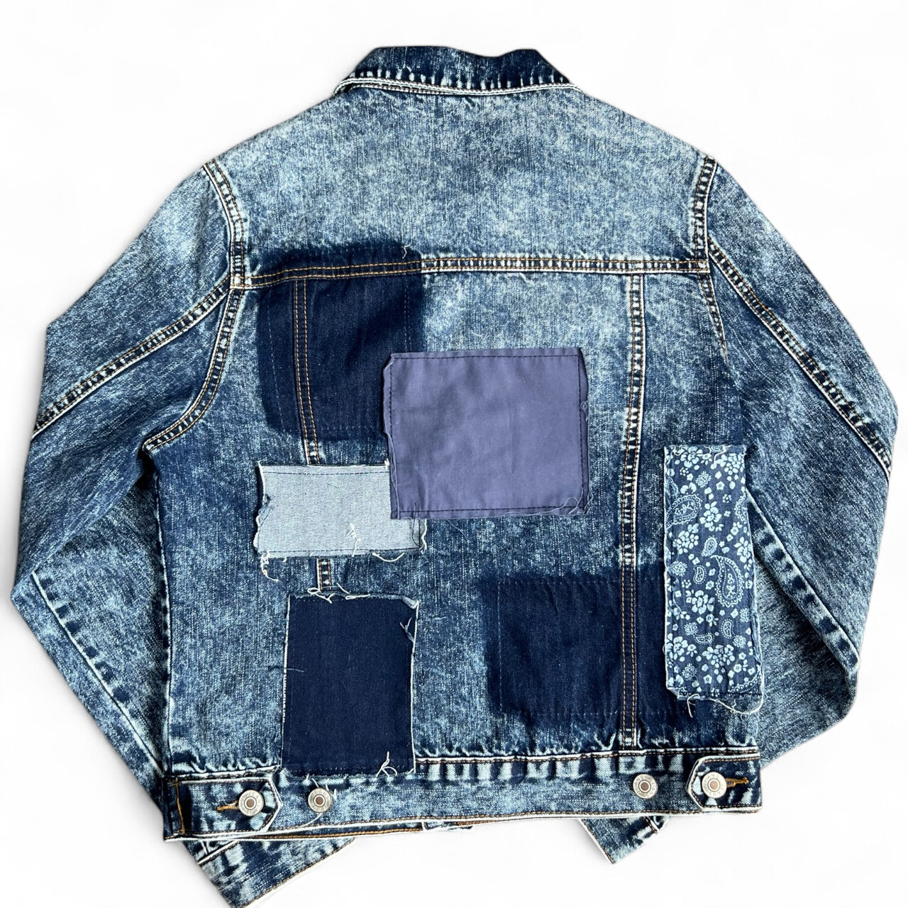 Adore Paisley Patchwork Acid Wash Denim Trucker Jacket Women’s Small