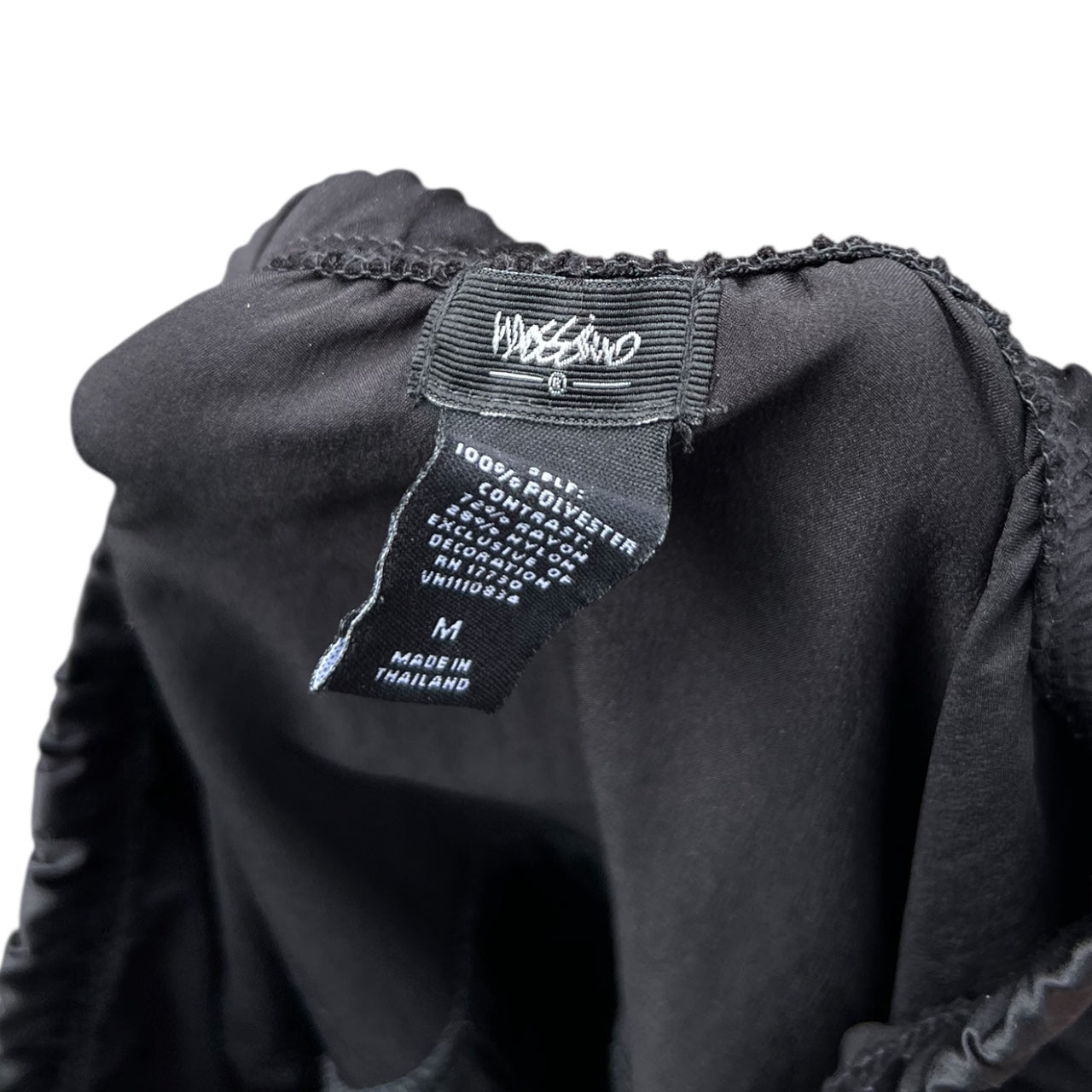 90s Y2K Mossimo Black Velvet Tiered A-Line Midi Skirt Women’s Med Lace Trim