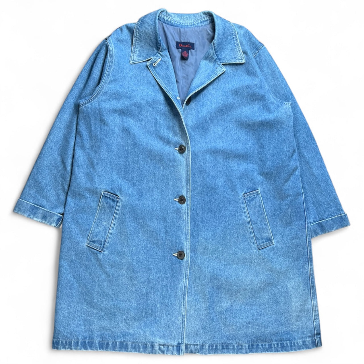 90s Denim & Co Denim Trench Coat Barn Jacket Women’s 2X