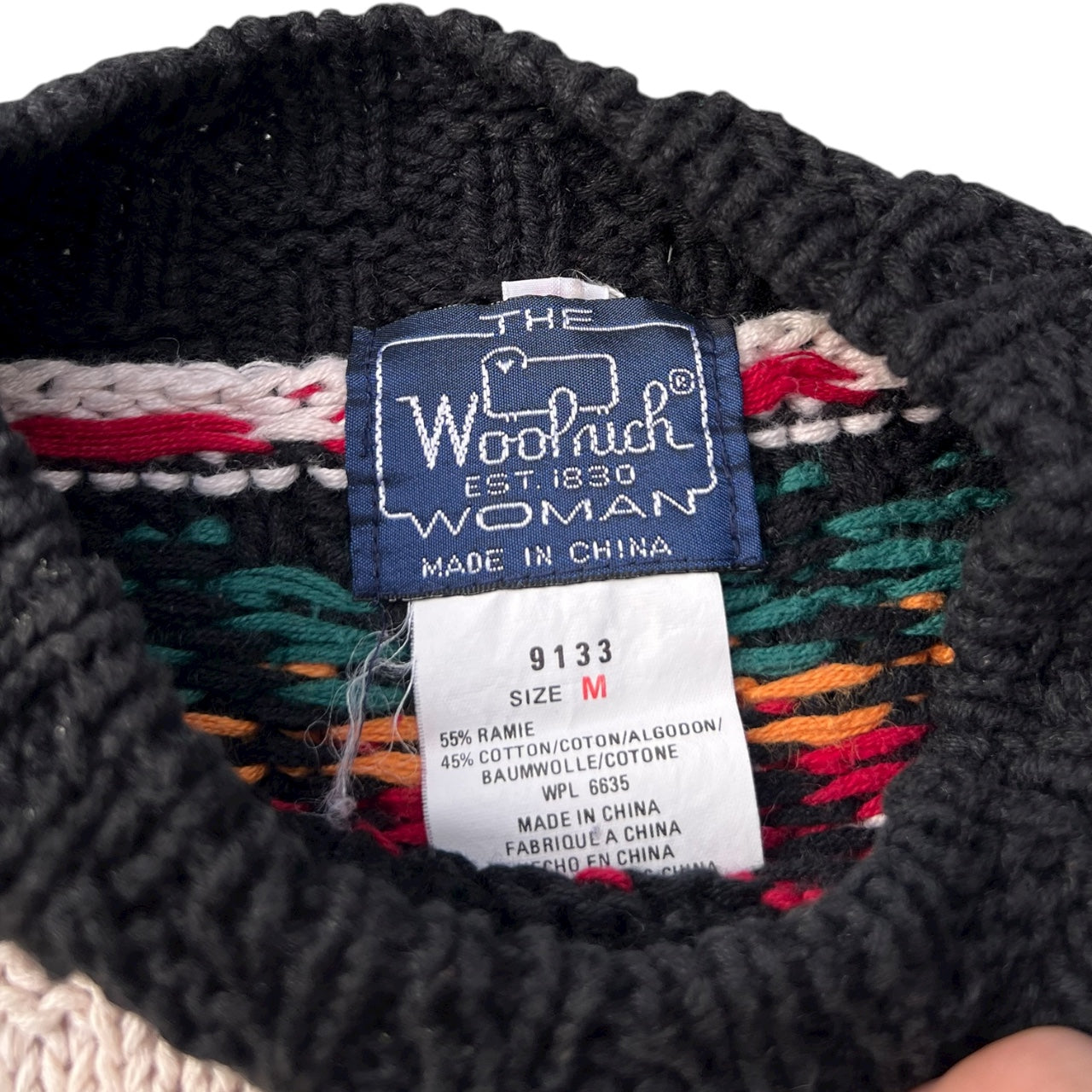90s Woolrich Southwestern Aztec Sweater Women’s Medium Ramie Cotton