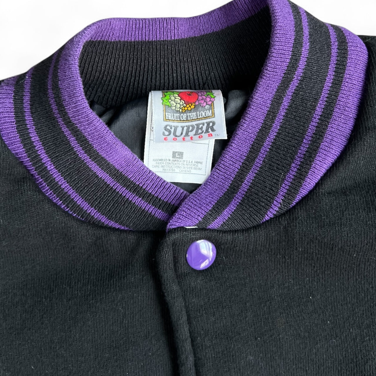 Vintage Fruit of the Loom Super Cotton Purple Lesbian Varsity Bomber Jacket Embroidered Women’s Large Venus Symbol