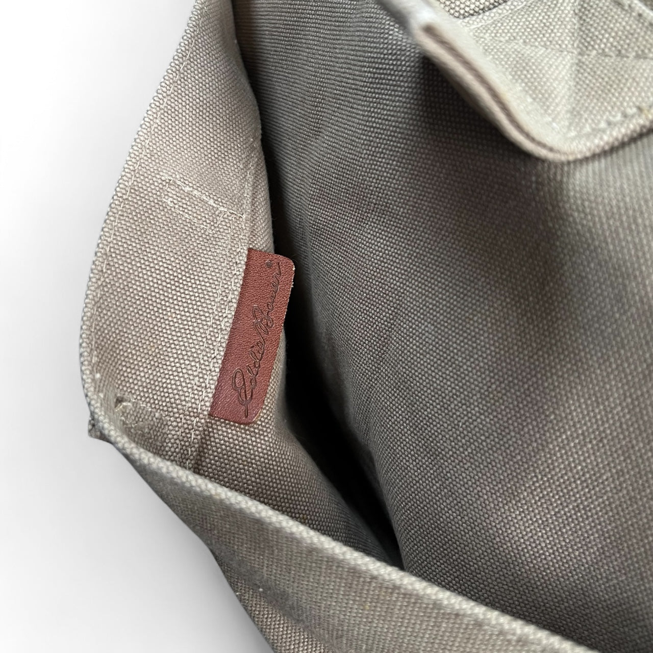 Vintage Eddie Bauer Canvas Duffle Bag Military Style Crossbody Strap