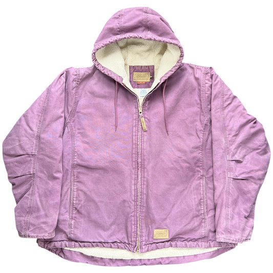 Schmidt Workwear For Her Women's Jacket Canvas Sherpa Lined Work Coat Purple 2XL