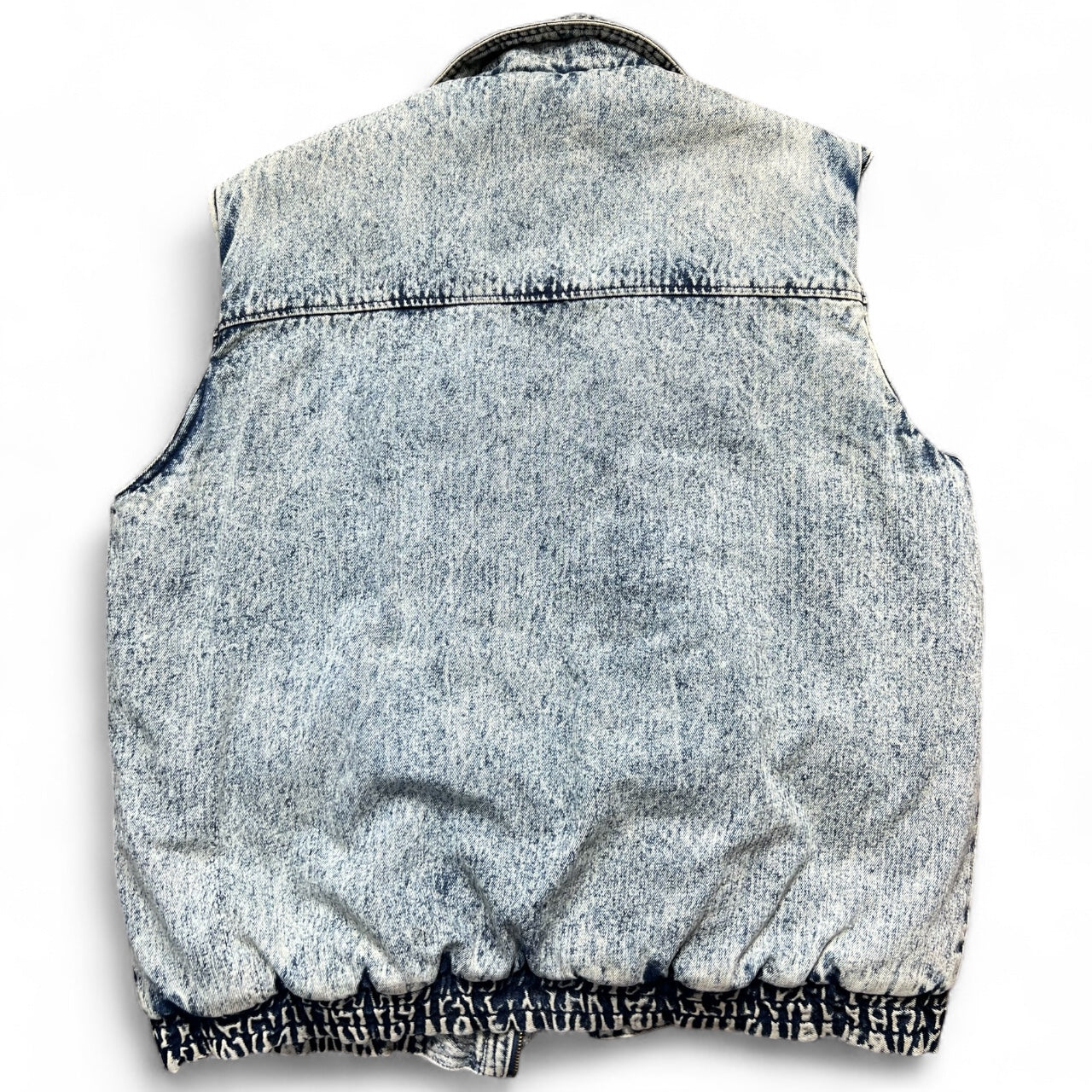 80s 90s In Crowd Acidwash Denim Cargo Puffer Vest Men’s XL