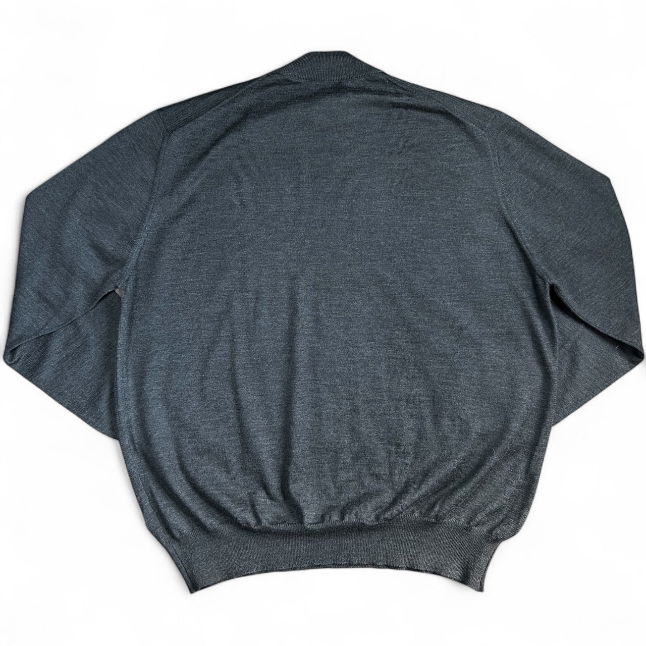 Vintage Carroll and Company Grey Mock Neck 100% Virgin Wool Sweater Men’s XL Made in Italy