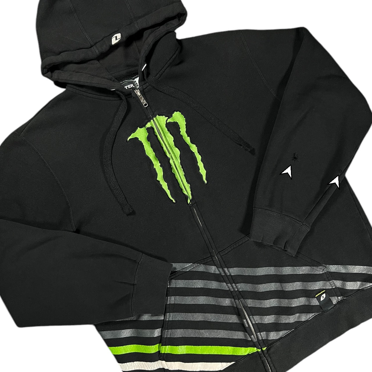 Y2K Monster Energy Full Zip Hoodie Mens Large Skater